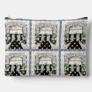 Chic Parisian Storefront Illustration Makeup Pouch