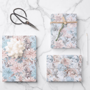 Chic Pastel Floral Gift Wrap - Elegant and Stylish