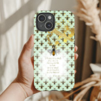 Chic Pastel Green Gold Bee Matrix Scripture 