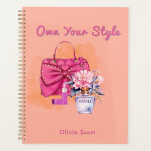 Chic Pastel Handbag & Floral Design Planner