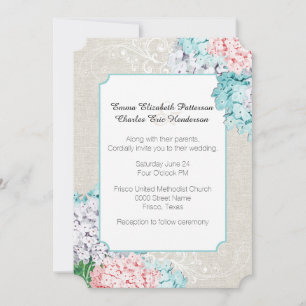 Chic Pastel Hydrangeas Wedding Invitation