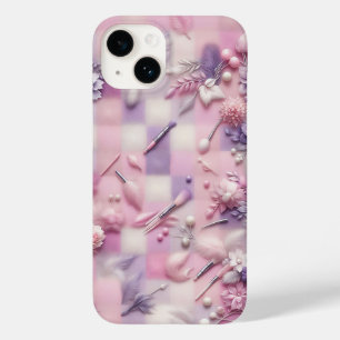 Chic Pastel Makeup & Floral Phone Case - Pink Soft