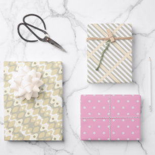 Chic Pastel Mid Century Pattern Wrapping Paper Sheet