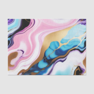 Chic Pastel pink blue purple gold Faux Marble Tissue Paper