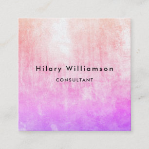 Chic Pastel Pink Lilac Lavender Sunlit Grunge Square Business Card
