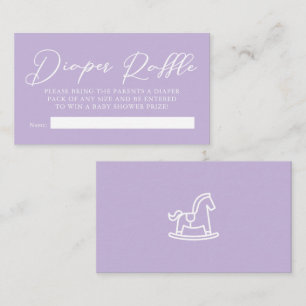 Chic Pastel Purple Baby Shower Diaper Raffle Enclosure Card