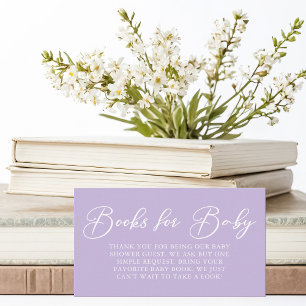 Chic Pastel Purple Books for Baby Shower Enclosure Card