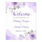 Chic Pastel Purple Watercolor Floral Wedding Sign