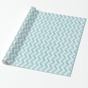 Chic Pastel turquoise Chevron Custom Monogram Wrapping Paper