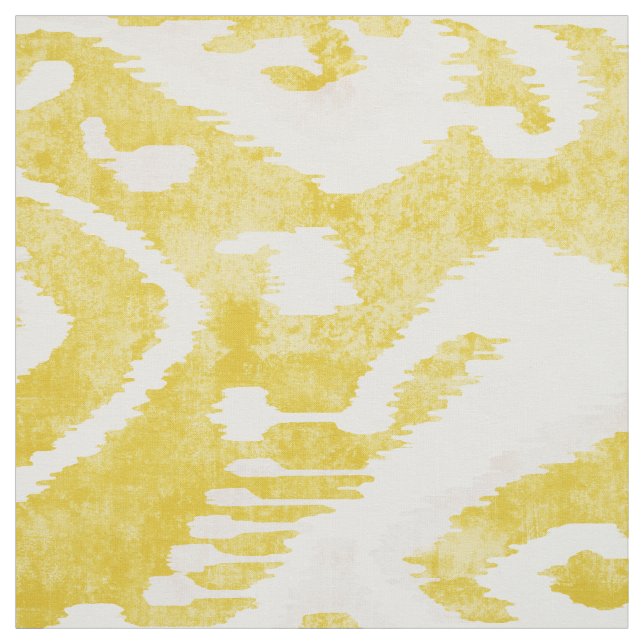 Chic pastel  yellow and grey ikat tribal pattern fabric (Swatch)