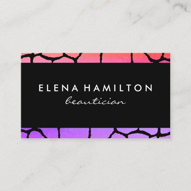 Chic Pattern Trim Business Card (Front)