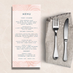 Chic Peach Ovals & Circles Wedding Menu