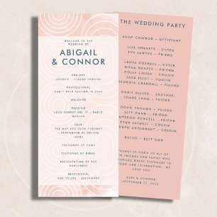 Chic Peach Ovals & Circles Wedding Program