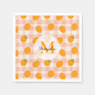Chic Peach Pattern with Retro Buffalo Personalised Napkin