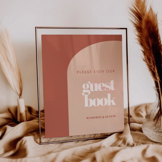 Chic peach Sign our guest book wedding sign (Creator Uploaded)