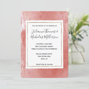 Chic Peach Spice Wedding Invitation