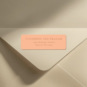 Chic Peach Summer Wedding Return Address Label