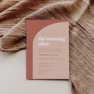 Chic peach terracotta arch Morning After Brunch Invitation