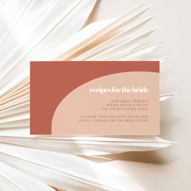 Chic peach terracotta Bridal shower Recipe card (Creator Uploaded)