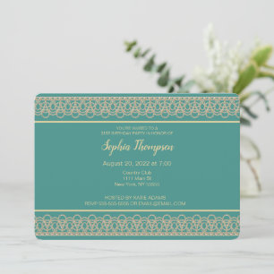 Chic Pearl Border 21st Birthday Party Invitation