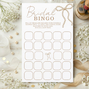 Chic Pearl Bow Bridal Bingo Bridal Shower Game