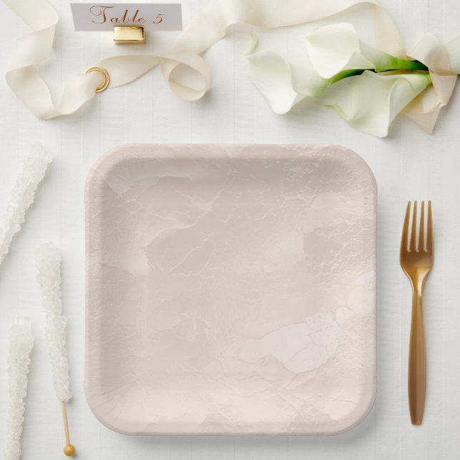 Chic Pearl Glam Ivory Blush Wedding   Paper Plate (Wedding)