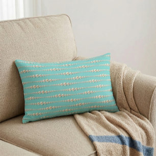 Chic Pearl & Teal Accent Pillow