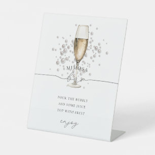 Chic Pearls and Prosecco Champagne Mimosa Bar Sign