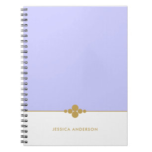 Chic Periwinkle White Gold Personalized Notebook