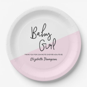Chic Personalisation Baby Girl Shower Plates