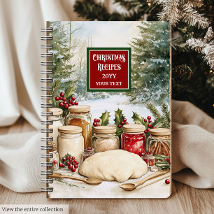 Chic Personalised Classic Holiday Recipes Notebook