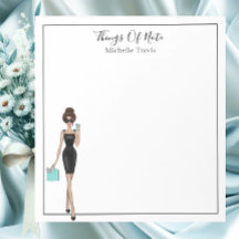 Chic Personalised Fashion Girl Notepad
