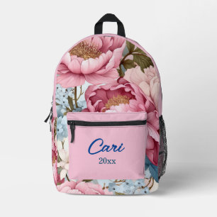 Chic Personalised Floral Printed Backpack