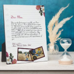 Chic Personalised Love Letter Handwritten & Photo  Plaque<br><div class="desc">For the Best grandmother and Mum gifts, Modern trendy Instagram family photo collage with your custom photos collage, with your personal message, and names for that special keepsake packed with years of memories. We love you, Mum, Grandma ... ... . DESIGN TIPS: Customise further to alter text size or font....</div>