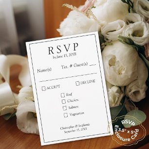 Chic Personalised Minimal 1 Photo Newspaper Style RSVP Card
