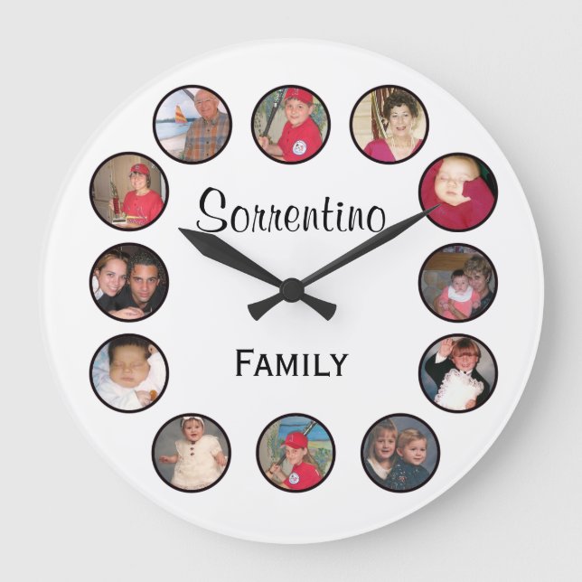 Chic Personalised Photo Round Wall Clock (Front)