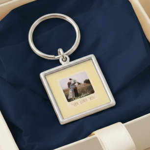 Chic Personalised Photo Text Grandma Gift Key Ring