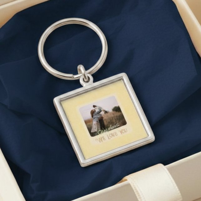 Chic Personalised Photo Text Grandma Gift Key Ring (Chic Personalized Photo Text Grandma Gift Keychain)