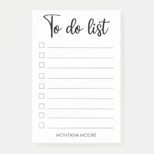 Chic Personalised To Do List Black Handwritten  Po Post-it Notes