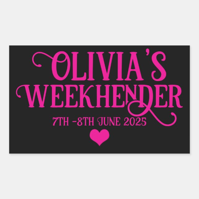 Chic Personalized Hen Do Stickers | Bride Squad  (Front)
