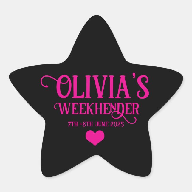 Chic Personalized Hen Do Stickers | Bride Squad  (Front)