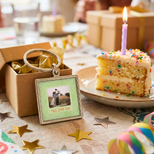 Chic Personalized Photo Text Grandma Gift Key Ring