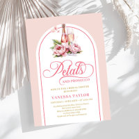 Chic petals and prosecco invite editable layout