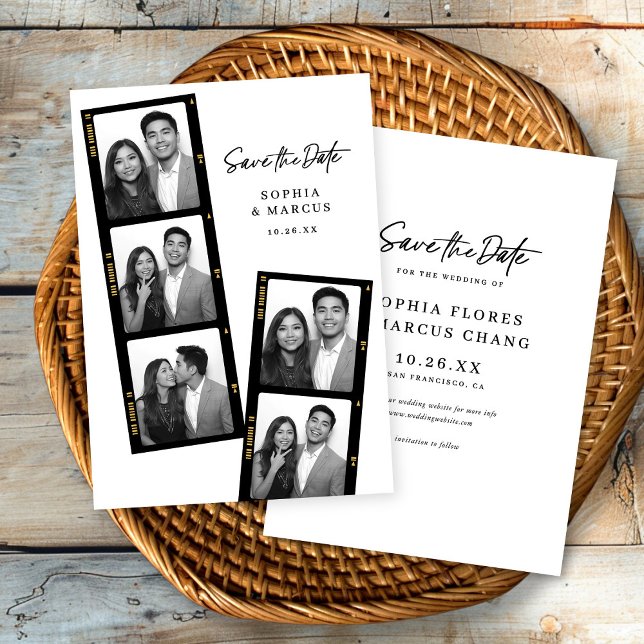 Chic Photo-booth Filmstrip Wedding Save The Date (Creator Uploaded)