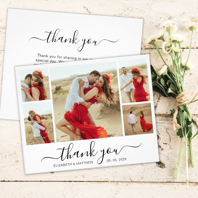 Chic Photo Collage Budget Wedding Thank You Flyer (Creator Uploaded)