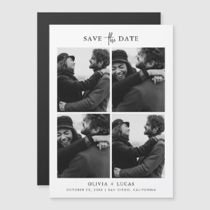 Chic Photo Collage Magnetic Wedding Save The Date