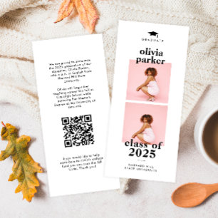 Chic Photo Collage QR Code Graduation Announcement