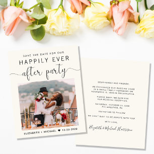 Chic Photo Cream Wedding Reception Save the Date