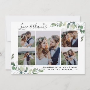 Chic Photo Eucalyptus Wedding Thank You Card