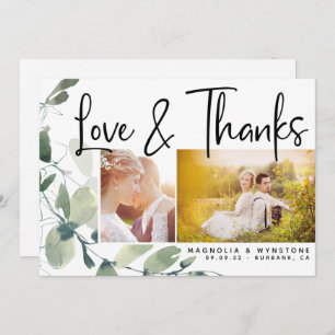 Chic Photo Eucalyptus Wedding  Thank You Card